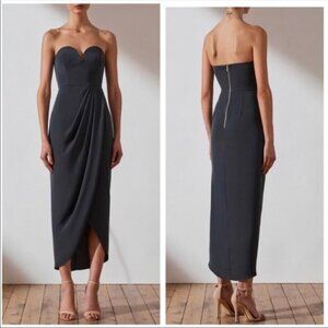Shona Joy Dress‎ U Wire Bustier Draped Charcoal 6 NWT